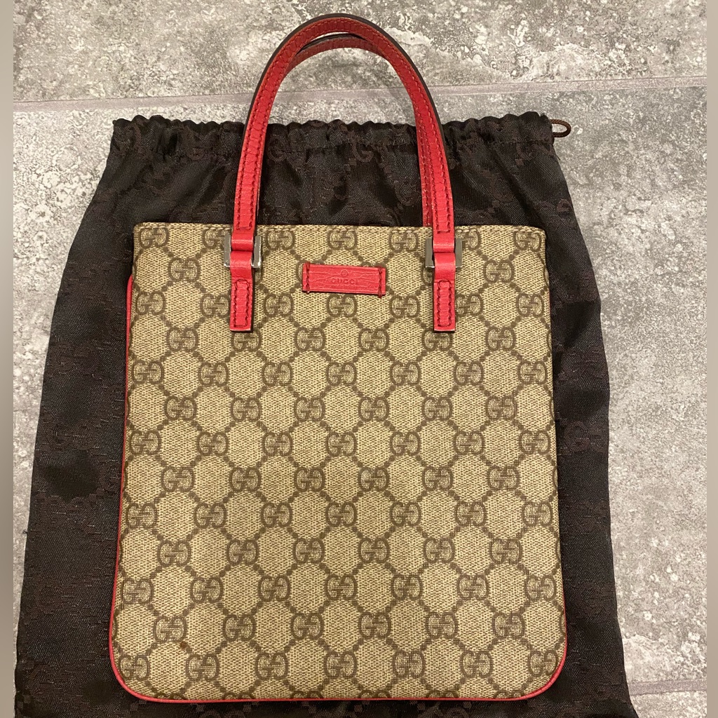 Gucci Gg Supreme Monogram Mini Vertical Tote Pink Preown